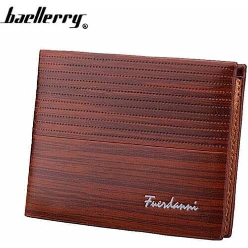 Baellerry Brand Leather Men Wallets Vintage Short Wallet Slim Male Clutch Purses With Cion Pocket Credit Card Holder Carteria