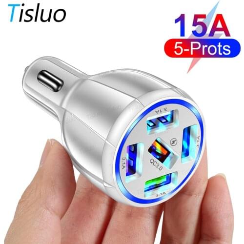Quick Charge 3.0 4 USB Car Charger For iPhone Xiaomi Samsung Huawei Fast Mobile Phone Charger for phone in Car phone chargers