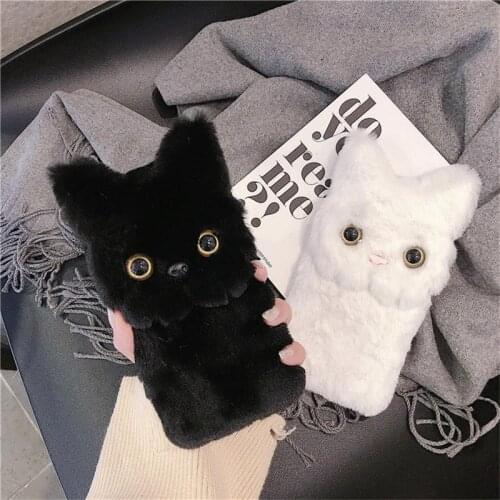 Cat Phone Case For Xiaomi Redmi Note 4X 4 4A 5 5A 6 6A S2 Pro Warm Plush Mobile Phone Case Furry Back Cover Coque