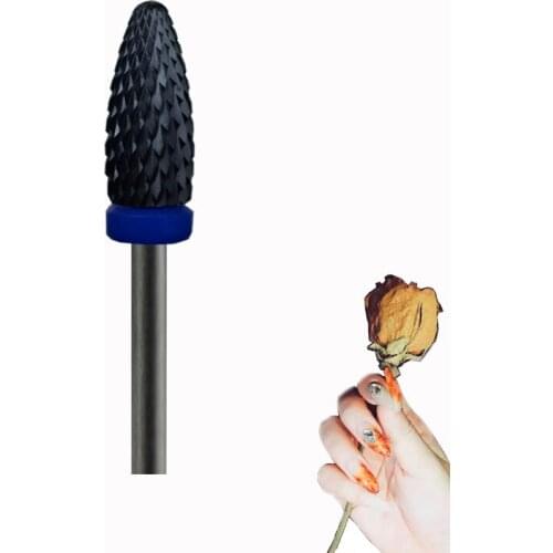 Black Ceramic Nail Drill Bit - Flame Bit - M