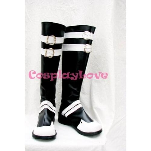 D.Gray-man Yu Kanda Black Cosplay Shoes Long Boots Hand Made Custom-made For Halloween Christmas CosplayLove