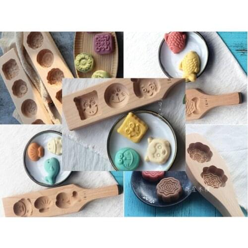 Wooden moon cake baking mold / wood cake Printing Handmade pastry buns mung bean pumpkin cake mould kitchen tools