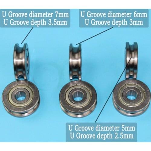 Bearing diameter 35mm steel rope, nylon rope transmission wheel, round steel track wheel, Bearing roller U groove. 6pcs/lot