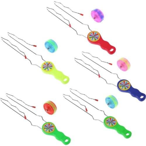 HBB 1 Set LED YOYO Ball Colorful Flashing Magic Rail Rolling Flywheel Toy Kids Play Gifts Kids Luminous Toys (Random Color)