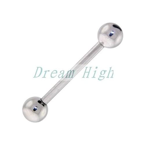 Tongue Ring Tongue Bar Straight Fashion body Piercing Jewelry 316L Surgical steel style 200pcs/lot promotional gift 14G 16G