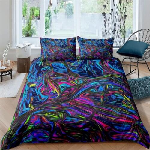 Color Abstract Psychedelic Bedding Set for Adults and Children Quilt Cover Quilt Cover Pillowcase Common Size Bedding