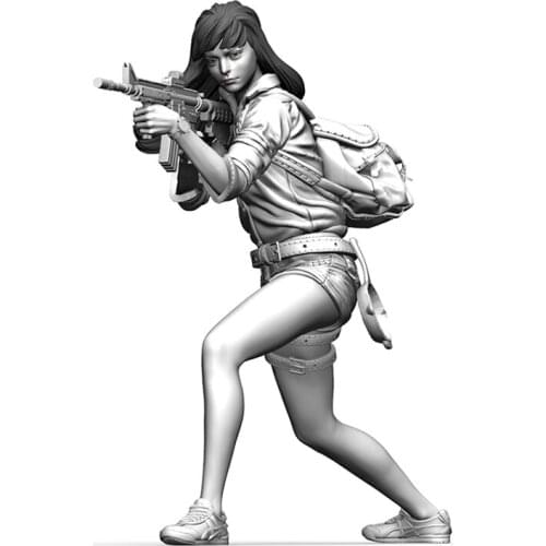1/35 Scale Unpainted Resin Figure girl in action collection figure