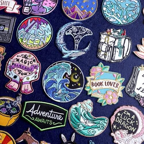 Cartoon Outdoor Patch DIY Stickers Embroidered Patches Patches On Clothes For Clothing Alien Patch For T-Shirts Applique Sewing