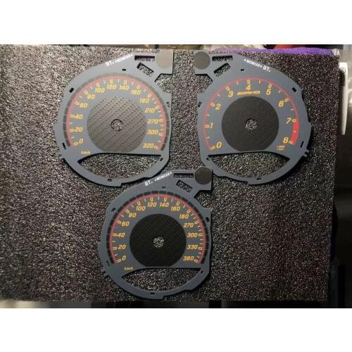 Carbon Fiber Instrument Cluster Overlay For Mercedes AMG Gauge Face C-Class C63 C200L, GLC260 Upgrade 320Km/h