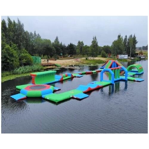 New Floating Inflatable Water Park For Lake / Aqua Inflatable Water Games Manufacturer for sale