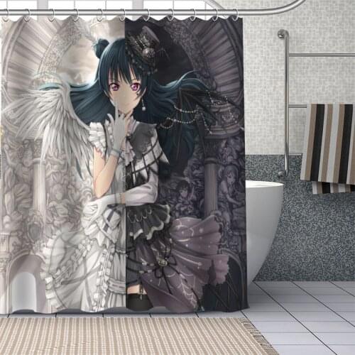 New Custom Japanese Anime Love Live! Curtains Polyester Bathroom Waterproof Shower Curtain With Plastic Hooks More Size