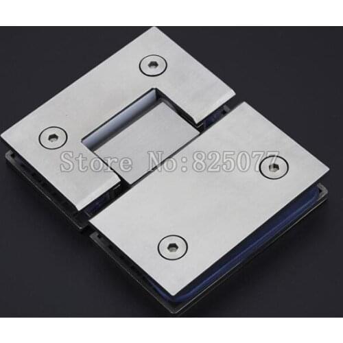 DHL wholesale 40PCS 180 Degree Open 304 Stainless Steel Wall Mount Frameless Wall to Glass Clamps Glass Shower Door Hinge JF1186