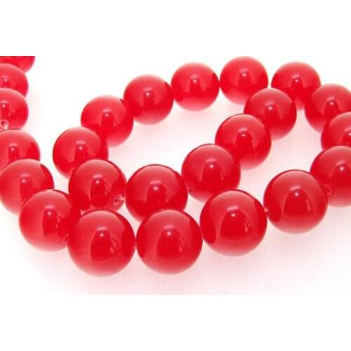 Unique Pearls jewellery Store 16mm Luster Red Jade Gemstone One Strand LC3-216