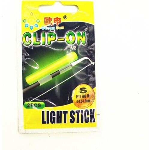 Clip-on Light Sticks for Rod Tips Dry Type Snap Fishing Rod Top Glow Stick Chemical Light 10 Bags 20PCS