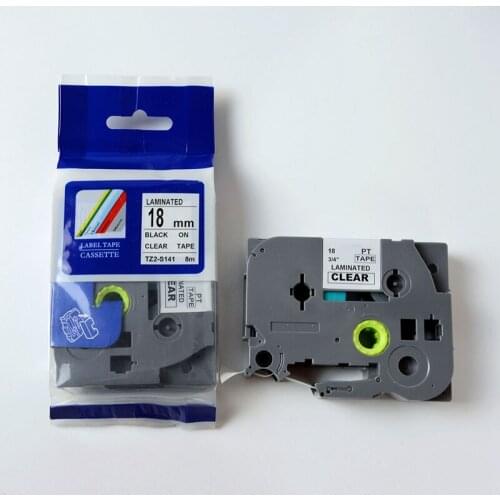 Ptouch TZe Strong adhesive TZ-S141 tz s141 tze s141 Black on Clear Extra Strong Adhesive TZ cassette tape