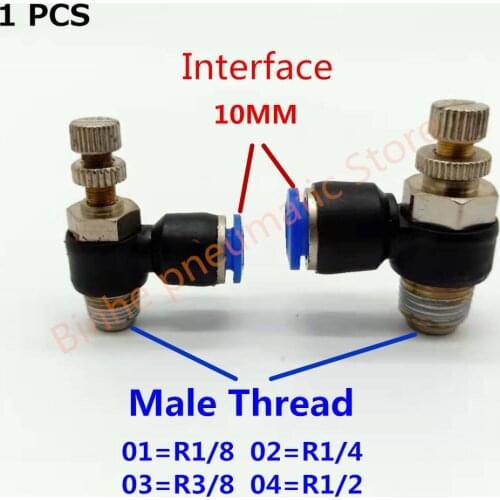 SL10-01 SL10-02 SL10-03 SL10-04Pneumatic throttle valve L-type fast connecting cylinder speed control valve 10mm trachea