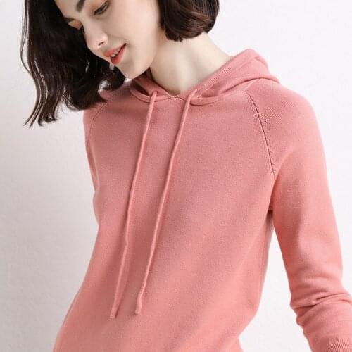 Hoodie Spring 2021 Womens New Style Knitwear Hooded Sweater Loose Hoodie Women
