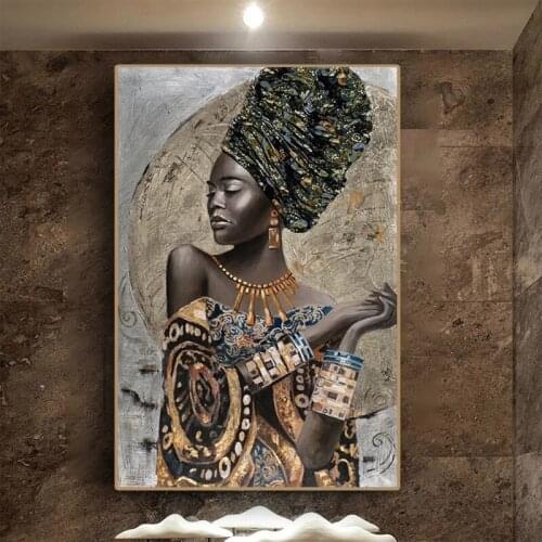 Street Graffiti Black African Woman Art Poster and Canvas Painting Abstract African Girl on The Wall Art Picture Wall Decoration