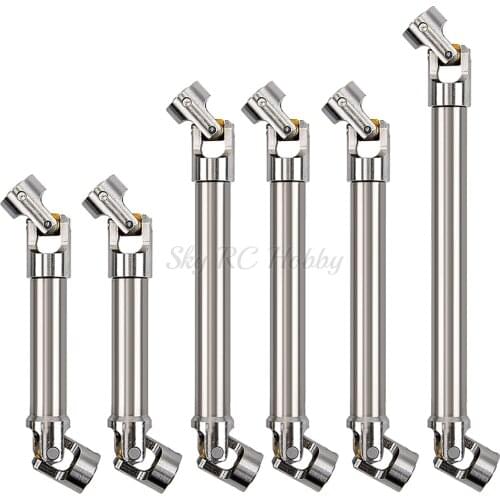 2Pcs Metal Steel Universal Joint Drive Shaft for 1/10 RC Crawler Axial SCX10 Wraith Capra Traxxas TRX4 TRX6 D90 TF2 Redcat GEN8