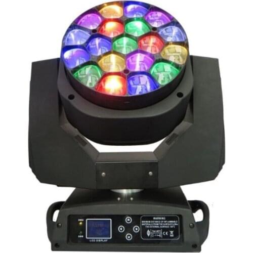 High quality LED 19*15W big bee eye beam moving head stage light with zoom hawkeye wash dj lights