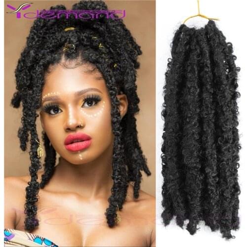 Y Demand New Styles Crochet Distressed Circle Hole Locs Braiding Hair For Black Women African American fly Curly Locs Short Bob