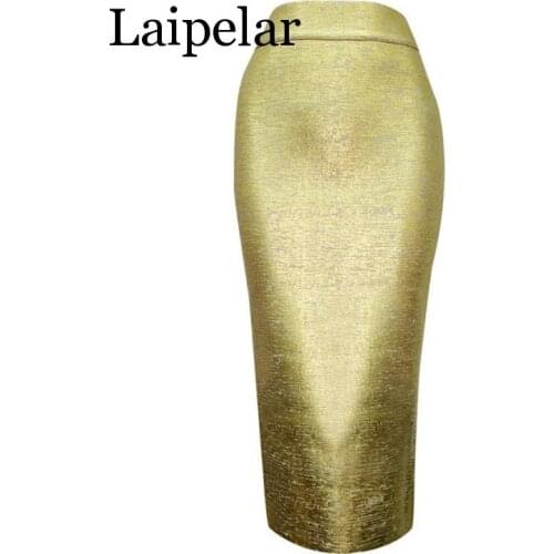 Laipelar 2019 Summer Women Skirt High Waist Candy Color Newest Night Club Celebrity Mid-calf Bodycon Sexy Bandage Pencil Skirts
