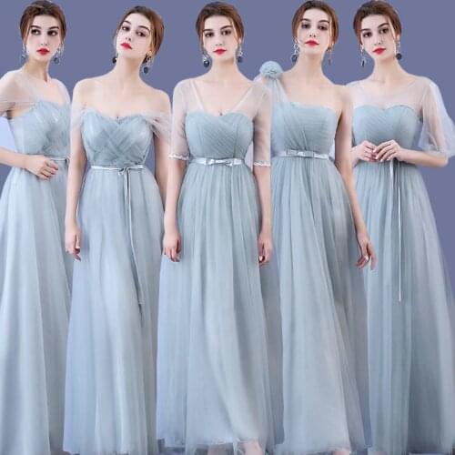 Wedding Party Formal Beach wedding sexy plus size Junior Women Ladies Bridesmaid Dresses Tulle Bandage Dress sisters dress