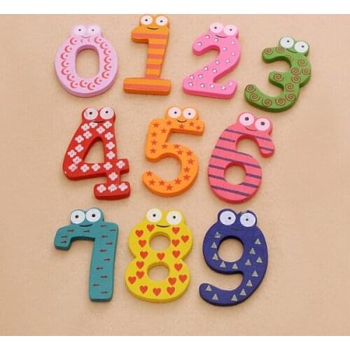 1set Gift 10 Number Wooden Fridge Magnet Education Learn Cute Kid Baby Toy