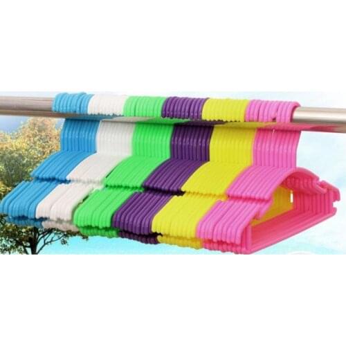 10pcs/Lot Kids Clothes Hangers Portable Multifunction Hook Design Outdoor Clothes Drying Rack For Children Plastic Baby Hangers