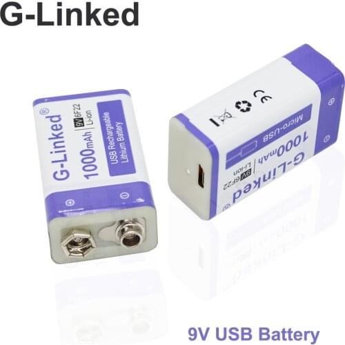 1000mAh micro USB Li-ion 9V Rechargeable Battery 6F22 9V Li ion Lithium Battery for RC Helicopter Model Microphone Toy