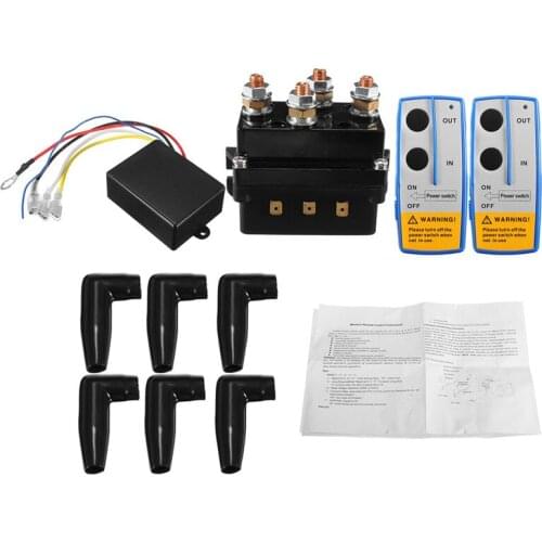 12V 500Amp HD Electric Capstan Contactor Winch Control Solenoid Twin Wireless Remote Recovery 4x4