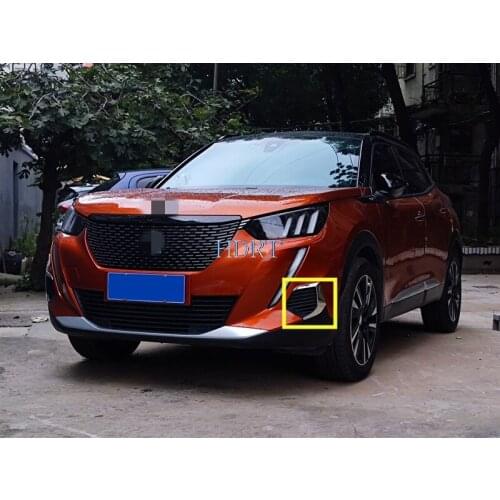 2020 2021 For Peugeot 2008 Exterior Front Fog Light Cover ABS Chromed Car Front Fog Lamp Cover Trims Accessories