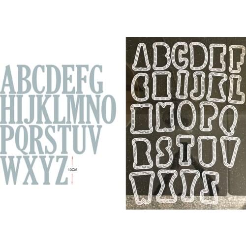 52pcs/set A-Z Alphabet Letter Words 10cm Metal Cutting Dies Match Coordinate 13cm Plastic Stencil DIY Scrapbook Craft Make Cards