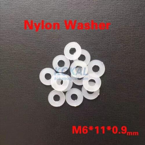 [6*11*0.9] High Quality 500Pcs/lot M6 Flat Plastic Nylon Spacer Flat Washers Insulation Gasket Ring White New 6*11*0.9mm