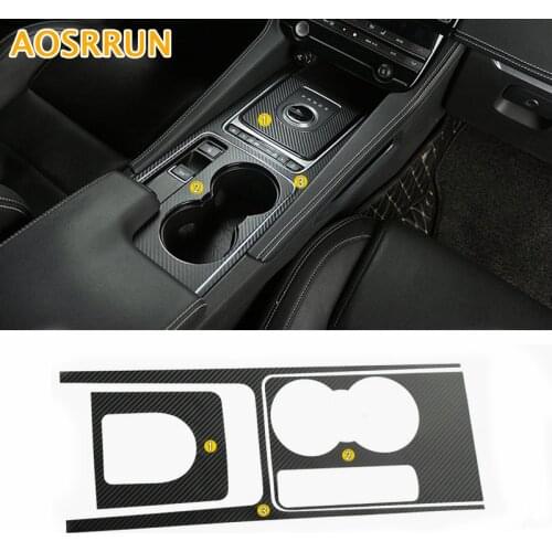 Car accessories Water glass and Gear Carbon fiber sticker Cover Car-styling For Jaguar F-Pace X761