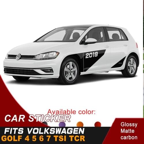 Fit For VOLKSWAGEN GOLF 4 5 6 7 TSI TCR Car Decals Side Door Triangle Racing Styling Vinyl Graphic Cool Car Stickers Custom