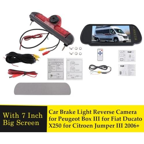 Car Brake Light Led Rear View Camera for FIAT DUCATO X250 Citroen JUMPER III Peugeot BOXER III 2006+ Car Backup Rear View Camera