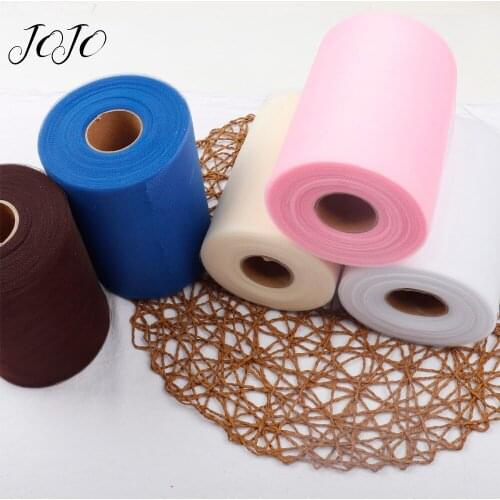JOJO BOWS 15cm 100y Holiday DIY Decorations Solid Tulle Roll For Tutu Skirt Apparel Girl Baby Shower Decoration Party Supplies