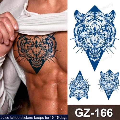 Safety Long Lasting Juice Ink temporary tatoo men women chest arm sleeve tattoo sticker waterproof tiger compass clock eye skull