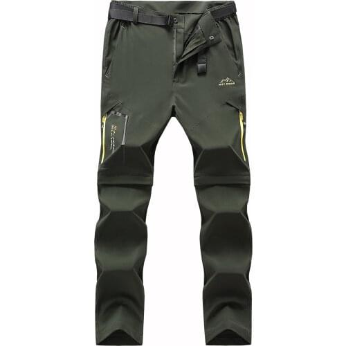 Mens Hiking Stretch work cargo Pants Convertible Quick Dry Lightweight Zip Off Outdoor Travel Safari Tactical Pants with Belt