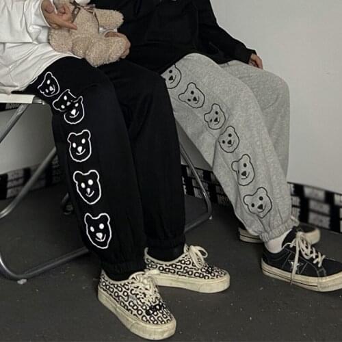 Korean Style Wide Leg Pants Cartoon Print Harajuku Trousers Women Streetwear Autumn Fashion Streetwear Sweatpants Women