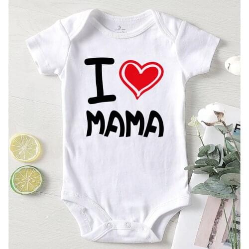One Piece Newborn Baby Clothes Bodysuit for Babies Infant Girl Winter Clothing I Love Mama Baby Boy Summer Clothing Cotton