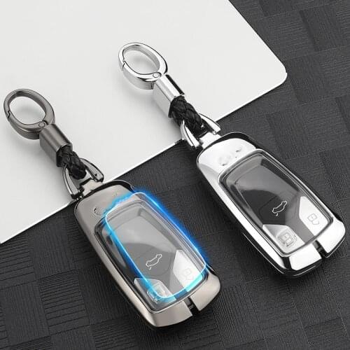 Car Remote Key Case Metal Shell Soft TPU Protection Cover Car Styling For Audi Q7 A5 A6L A4L Auto Decoration Accessories