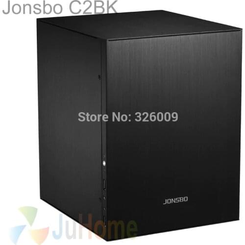 Jonsbo C2 Black C2BK, HTPC ITX Mini computer case in aluminum, support 3.5'' HDD, USB3.0, Home theater computer, Others C3 V4