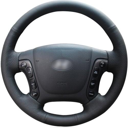 Black Artificial Leather DIY Car Steering Wheel Cover for Hyundai Santa Fe 2006 2007-2012 H-1 Starex 2008-2020 i800 2008-2019