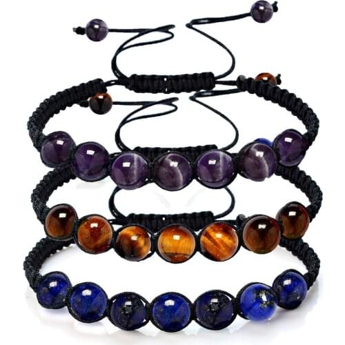 CHICVIE Charms Tiger Eye Chakra Bracelets&Bangles For Men Women Yoga Jewelry Bracelet Classic Rainbow Beaded Bracelets SBR190355