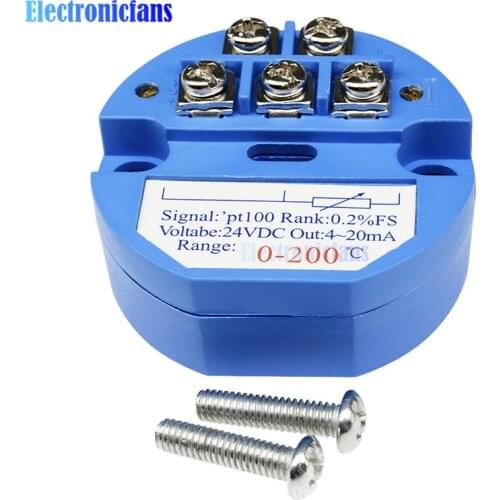 0-200 Celsius RTD PT100 SBW Temperature Sensor Meter Temperature Transmitter Isolated Detector Module 0~200 Degree 4-20MA