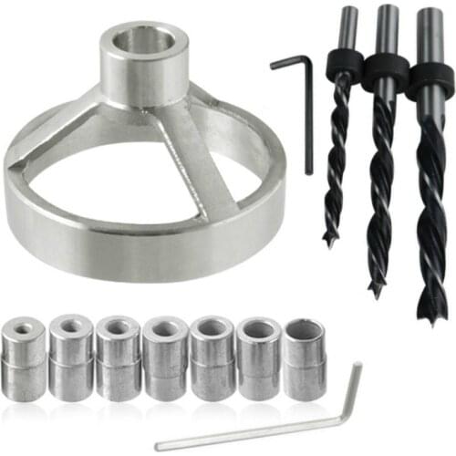 Wood Doweling Jig Straight Angle Guide Pocket Hole Jig Kit Stainless Steel Hole Drill Guide Locator Carpentry Woodworking Tools