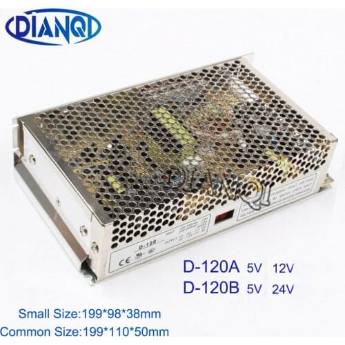 DIANQI Dual output Switching power supply D-120A 5V12A 12V5A ac dc converter D-120B 5V10A 24V4A ac to dc power supply