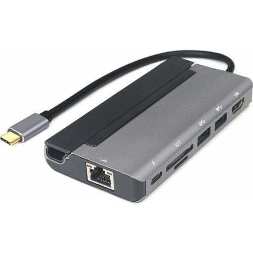 7-In-1 Type-C Docking Station USB3.0+HDMI-Compatible+PD+SD+TFHD 4K Switching USB Docking Station Multi-Function HUB